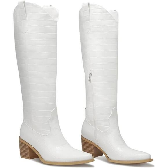 NEW  Western Cowboy Boots for Women - Knee High Wide Calf Cowgirl Boots - Picture 6 of 6